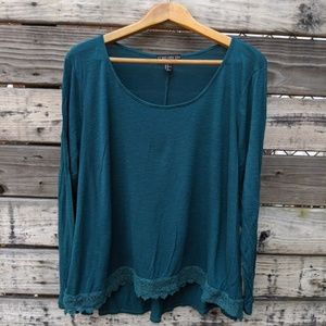 Forever 21+ Teal Long Sleeved Shirt Size 2X